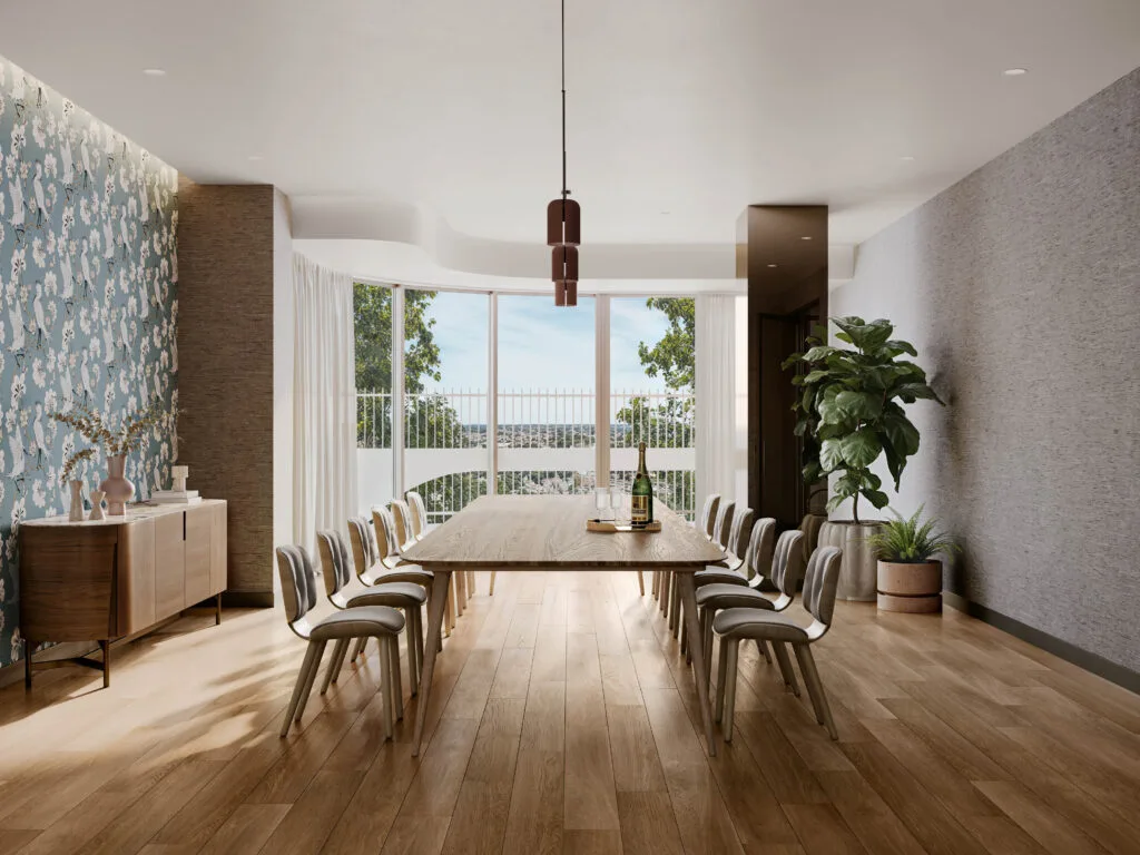 Riverbank Residences by Finbar resort-style amenities dining room