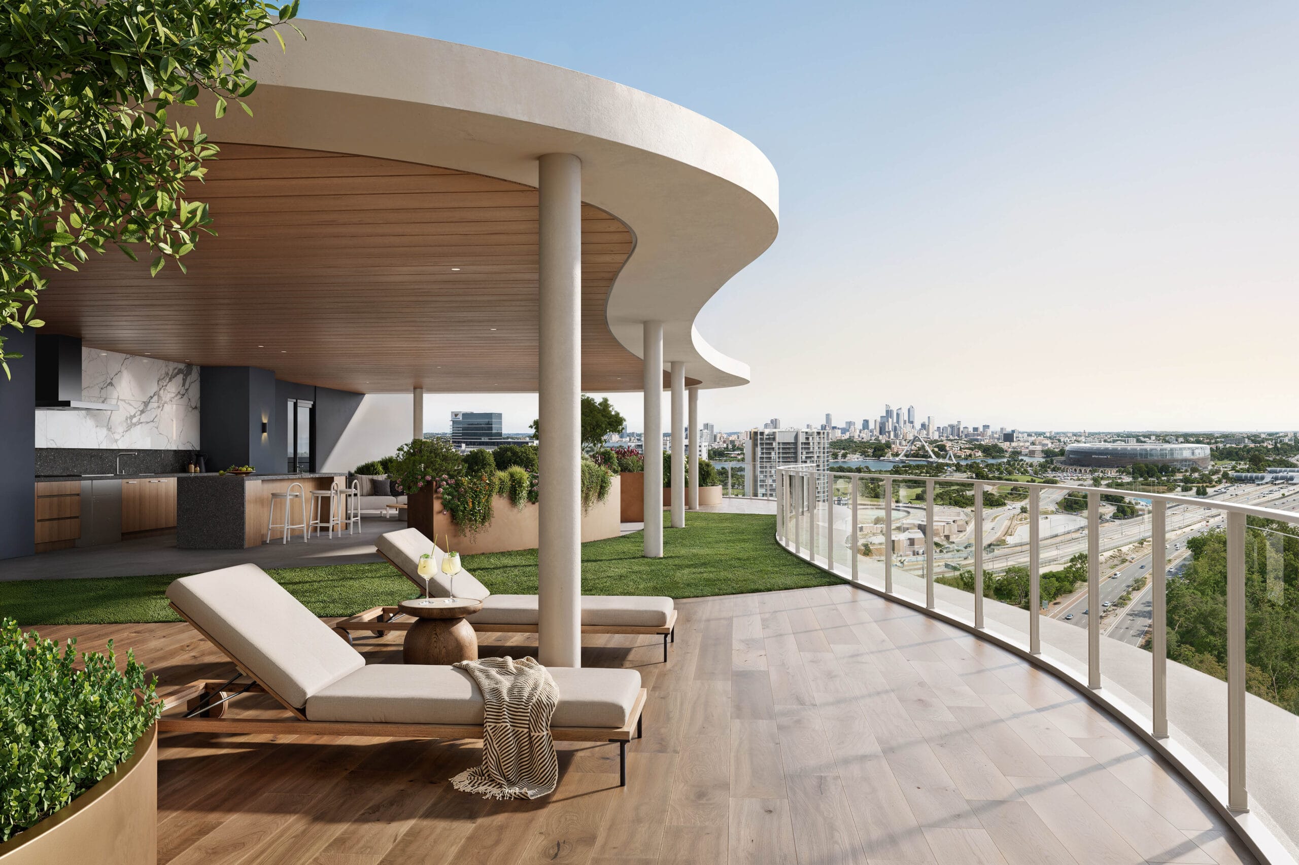 Riverbank Residences by Finbar resort-style amenities rooftop
